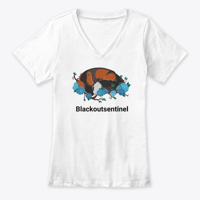 Laying fox with roses 2