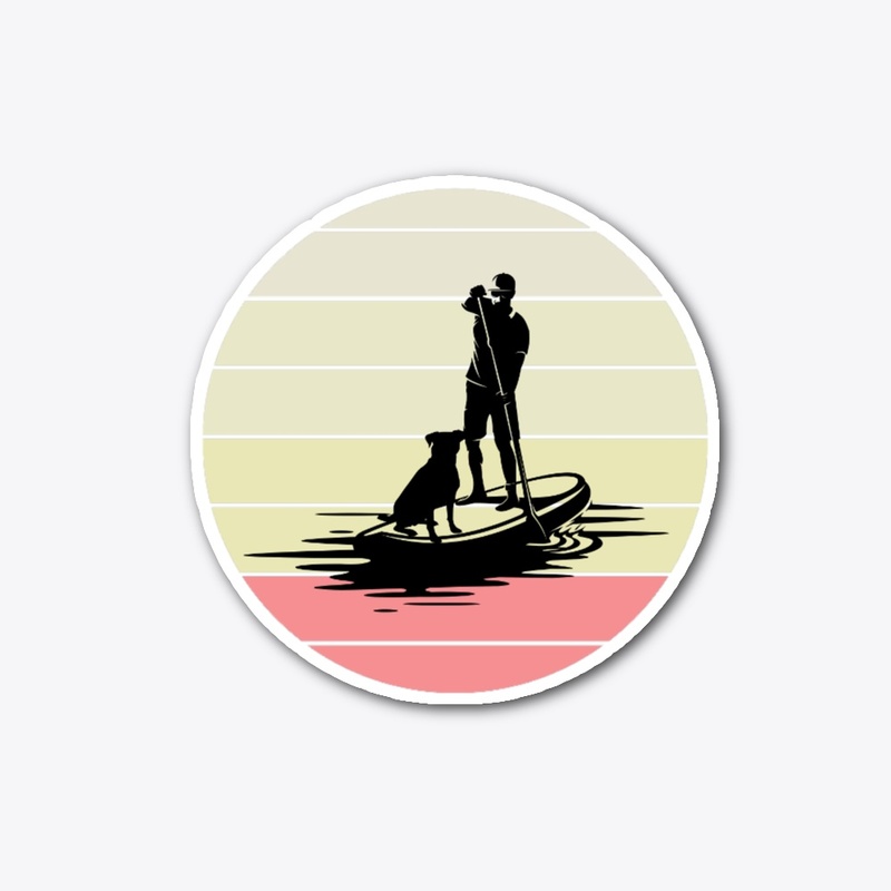 Swimming with my dog on a sup board