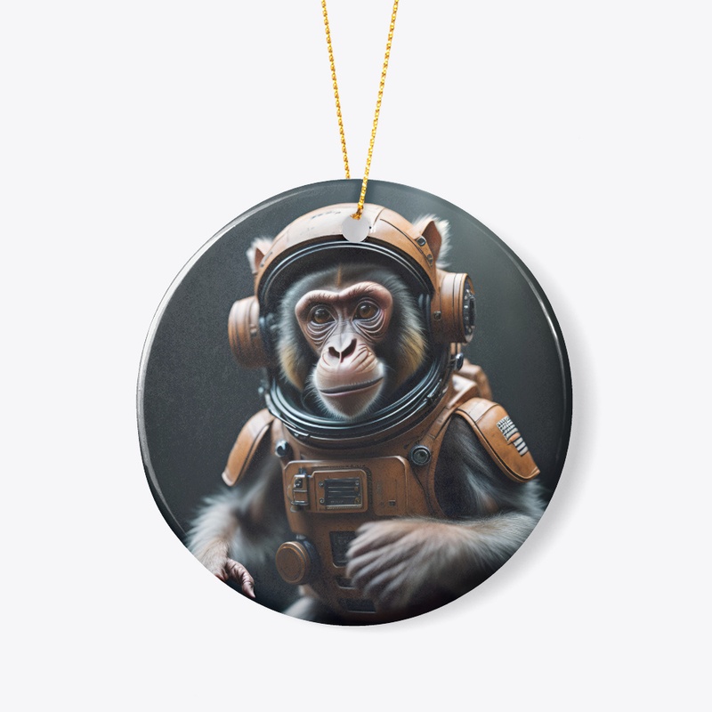 A monkey in a spacesuit