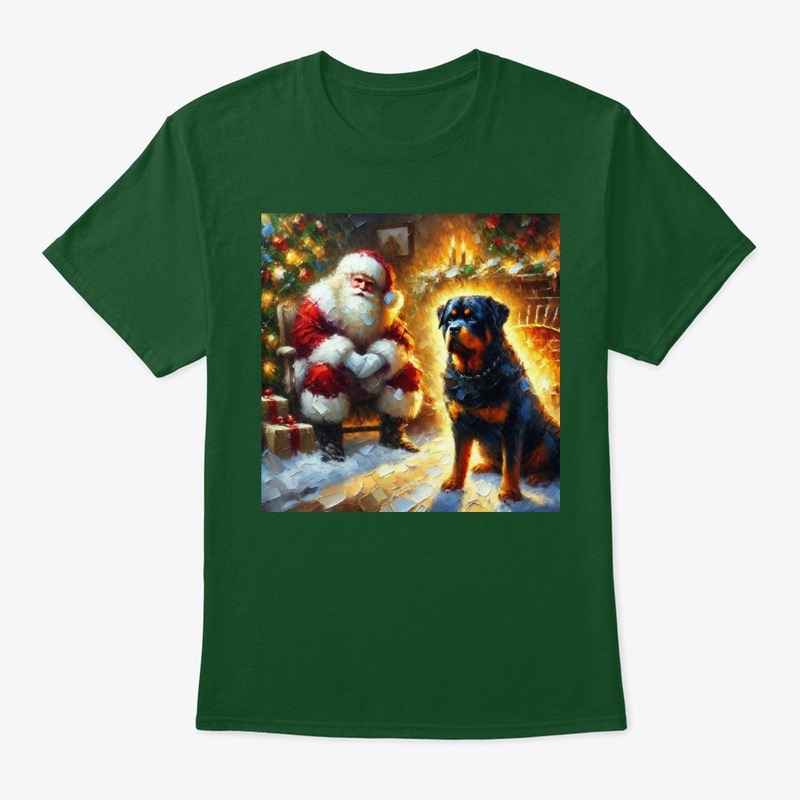 Rottweiler and Santa