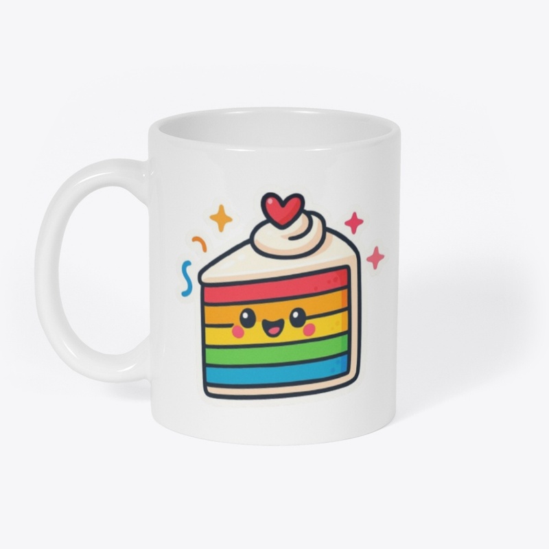 Happy Rainbow Cake Slice
