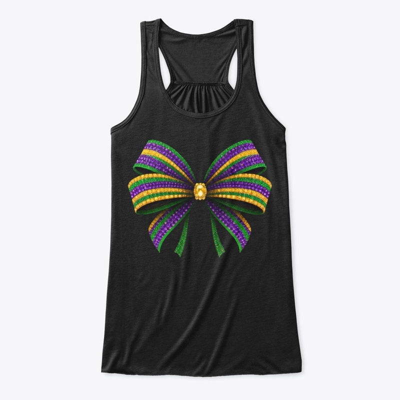 Rhinestones Mardi Gras Bow