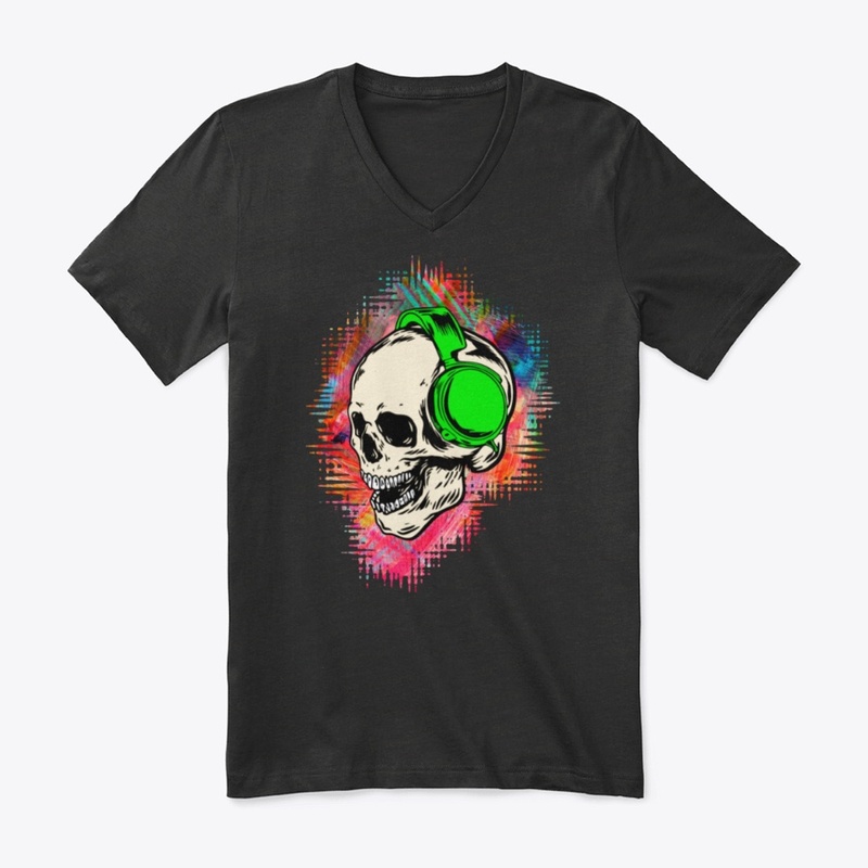 Skull listening music