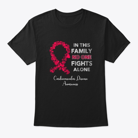 In This Family No One Fight Alone Cardio Black T-Shirt Front