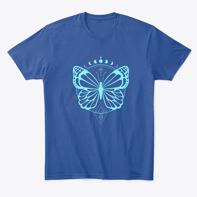Sacred geometry, butterfly with moon