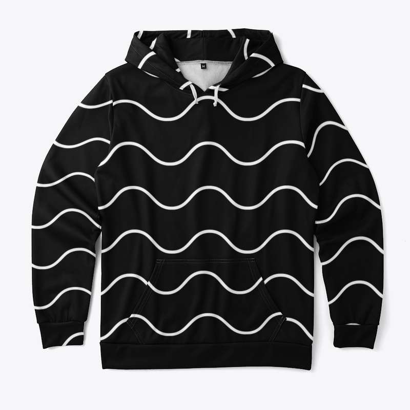 White Curvy Line Hoodie