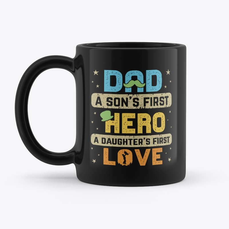 Dad - A Son's First Hero Retro T-shirt