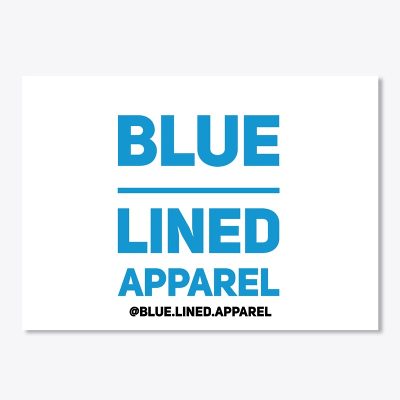 Blue Lined - Sticker W/ Handle