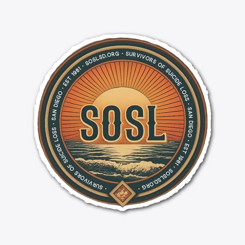 Retro sunset SOSL logo sticker #1