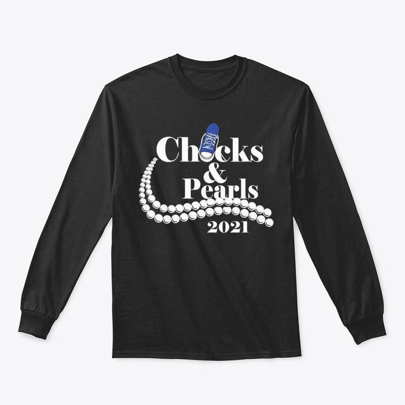 Womens Chucks and Pearls V-Neck T-Shirt