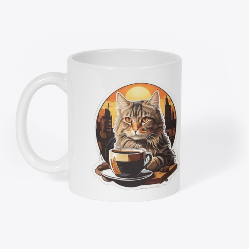 Cat And Coffee and Sun