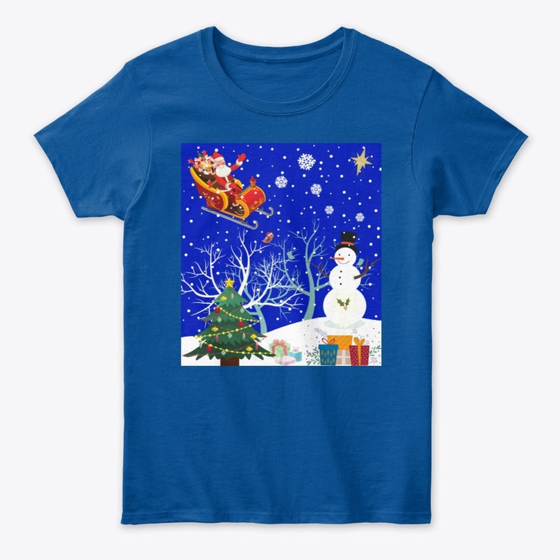 Christmas Santa, Tree & Snowman