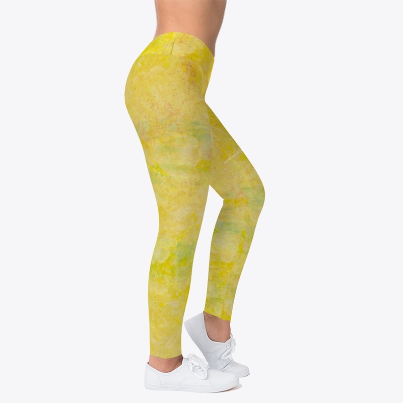 Leggings marbled yellow motif