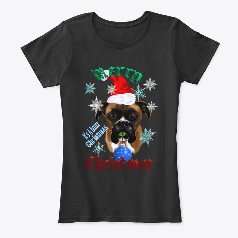 Wonderful-Christmas Boxer Dog Slim Fit 