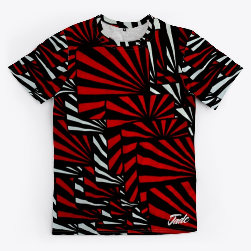 Black and Red Rays Unisex All-Over Tee