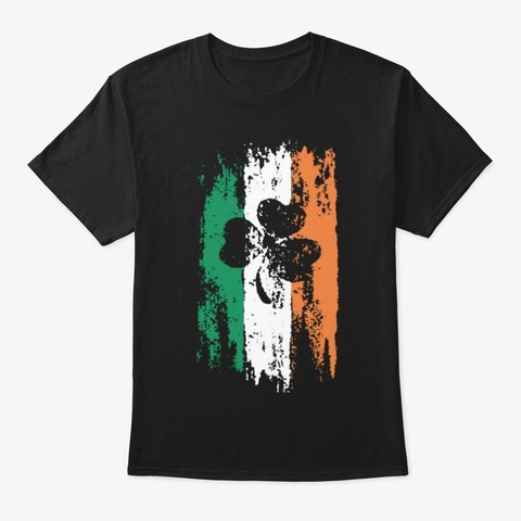 Irish Flag St. Patrick's Day T Shirt Black T-Shirt Front