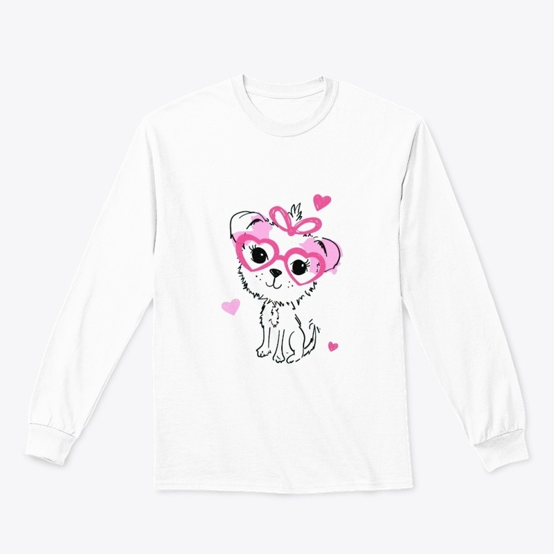 hand drawn cute dog for t shirt 