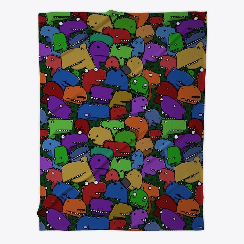Dinosaur Doodle Pillow and Blanket