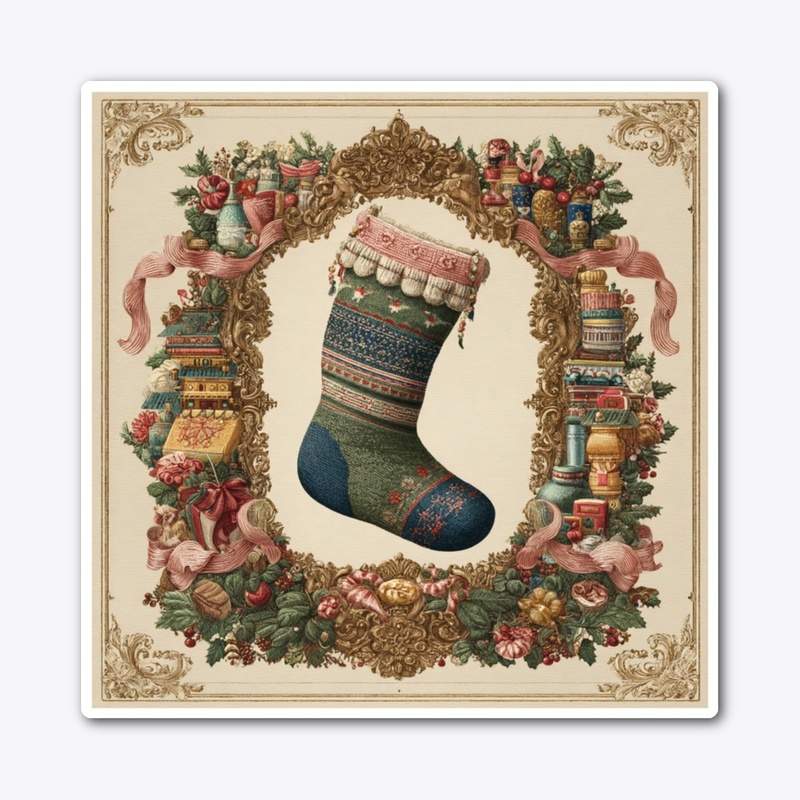 Ornate Christmas Stocking Gift Frame