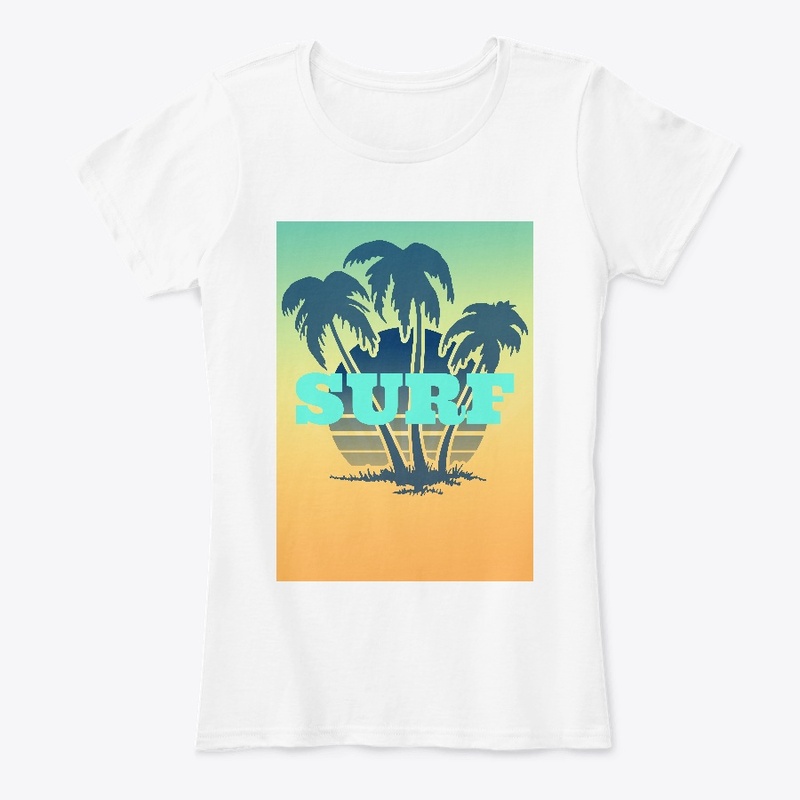 Retro Sunset Surf Text Design