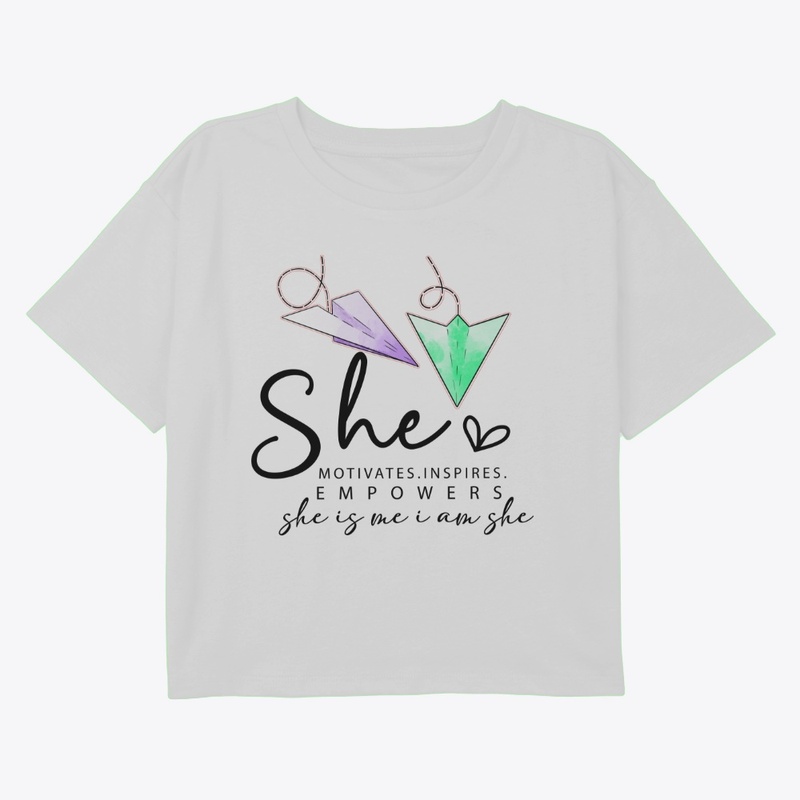  Empowered She Origami Quote Tee