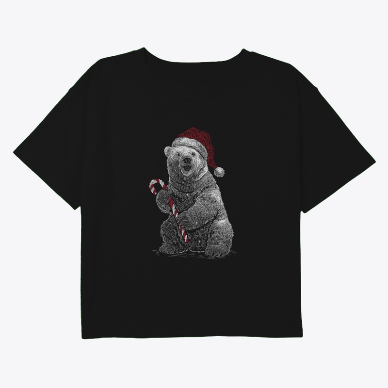 Snowy Candy Cane Bear