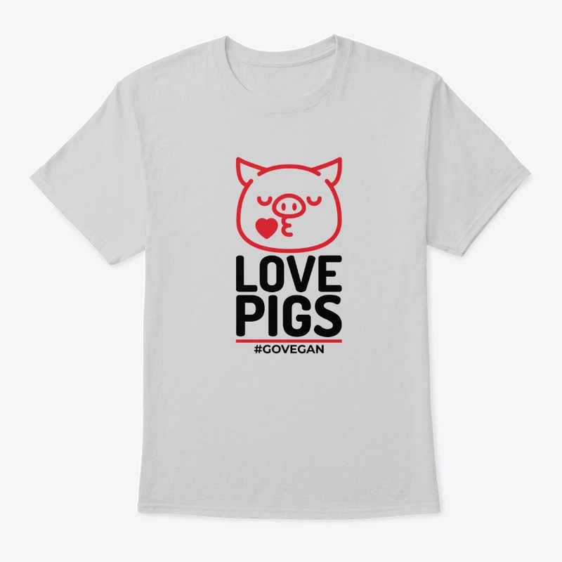 CUTE FUNNY LOVE PIGS GO VEGAN!