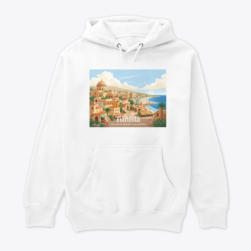 Tunisia Coastal Cityscape Art