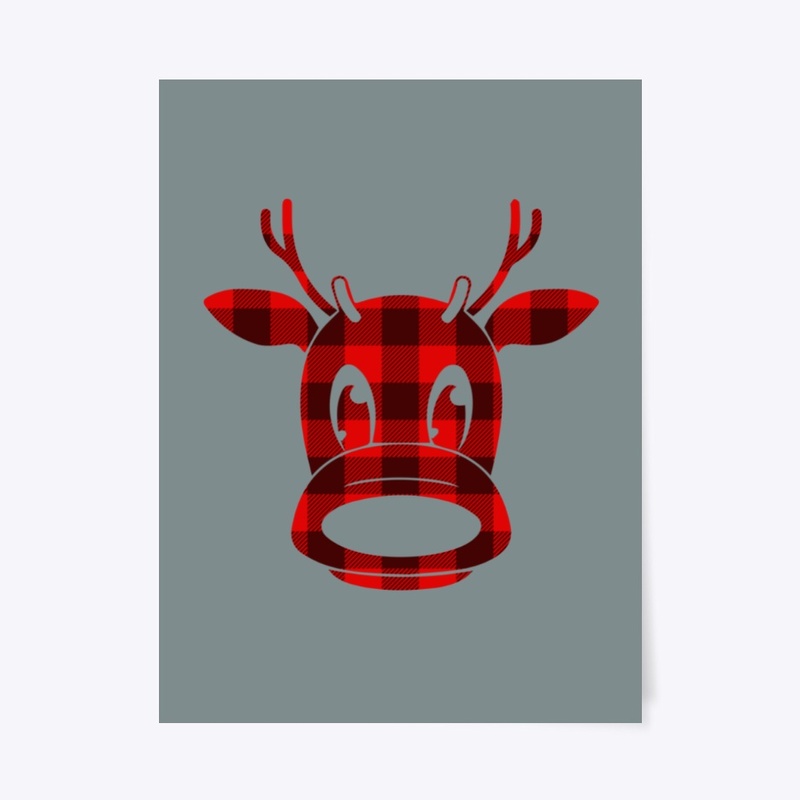 CHRISTMAS PLAID MOOSE