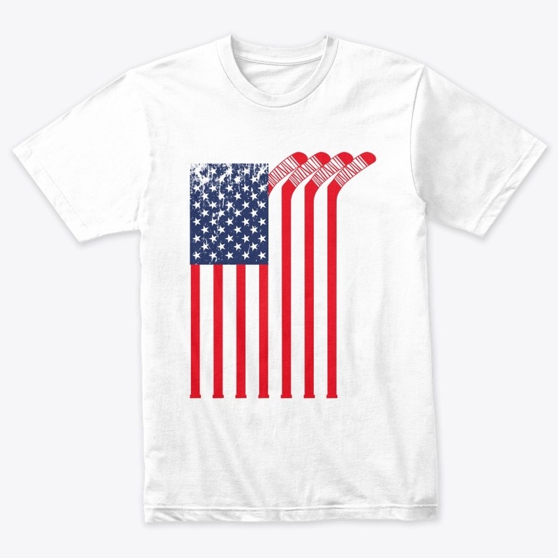 Hockey Stick American Flag USA Gifts