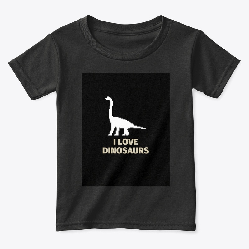 Pixel Art Dinosaur 5 Black