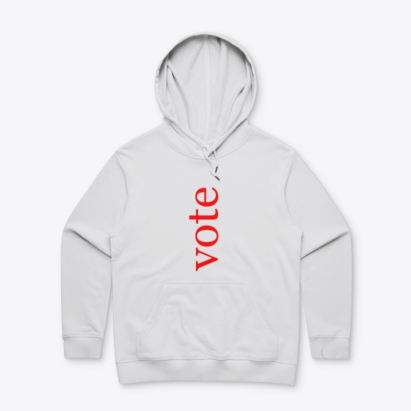 Vote Written in Red Vertical