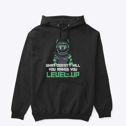 Level Up Black T-Shirt Front
