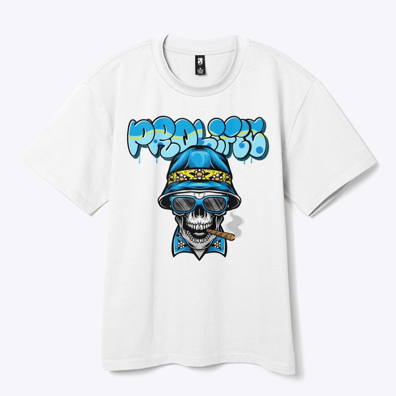 PROLIFIC GRAFFITI LOGO - SMOKING SKULL