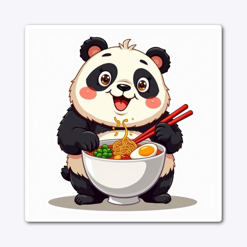 Ramen Panda Feast Cute Cartoon 
