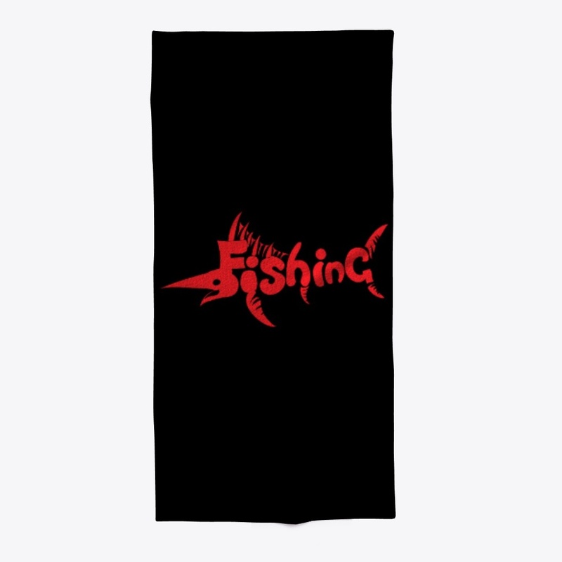 Red fishing funny logo