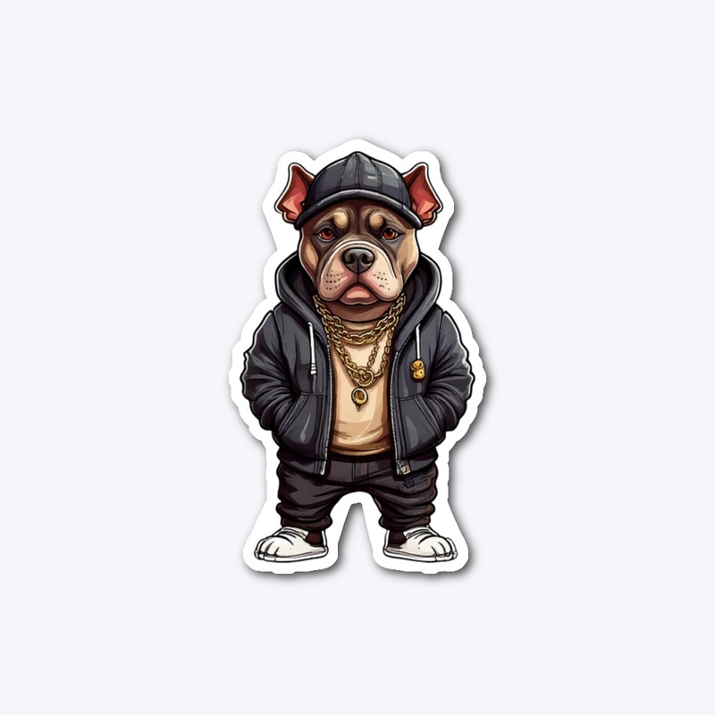 Full-Body Rapper Pitbull Dog Art