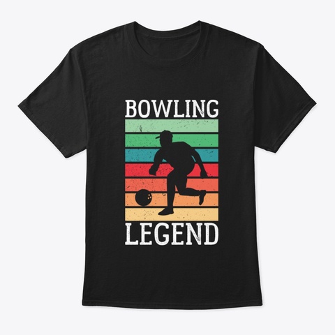 Bowling Legend Black T-Shirt Front