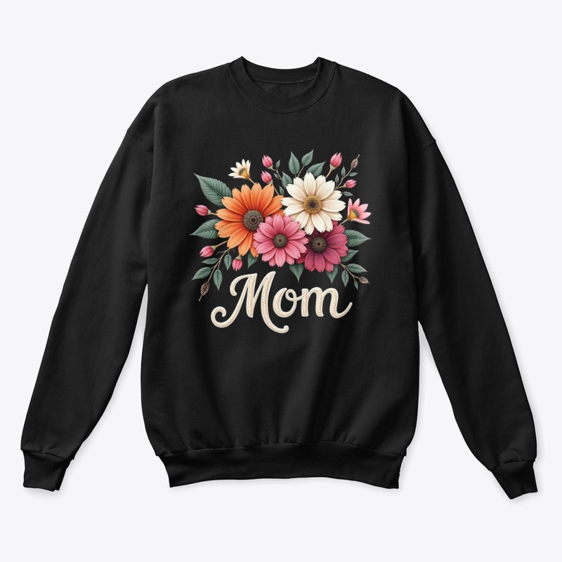 Elegant Botanical Wildflower Mom Tee