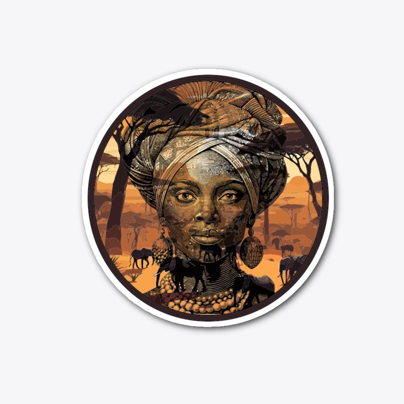 AFRICAN WOMAN STICKER, AFRICA