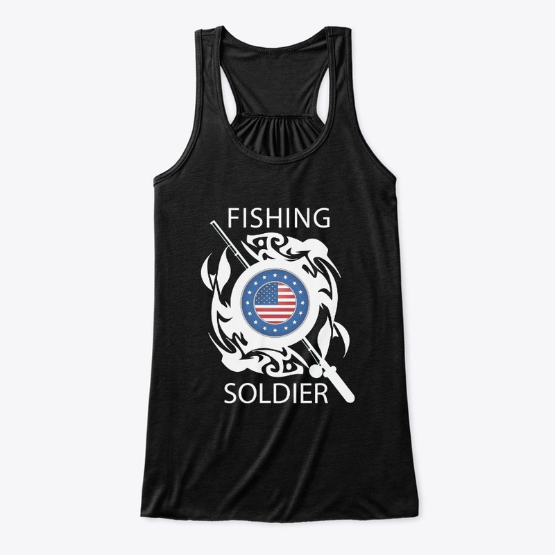 USA FLAG FISHING SOLDIER DESIGN 