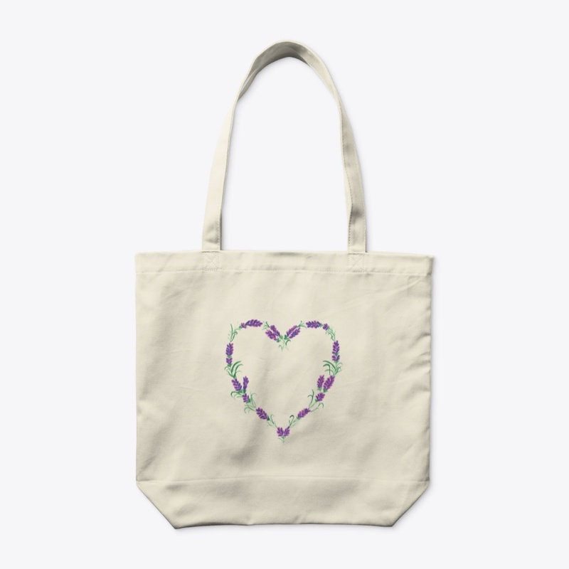 Purple lavender love organic tote bag