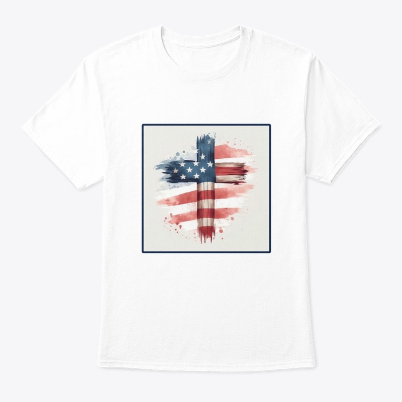Flag Cross July 4th Tee