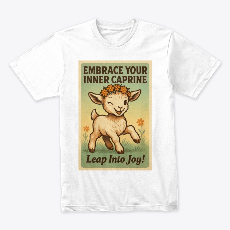 Joyful Caprine Wreath Poster