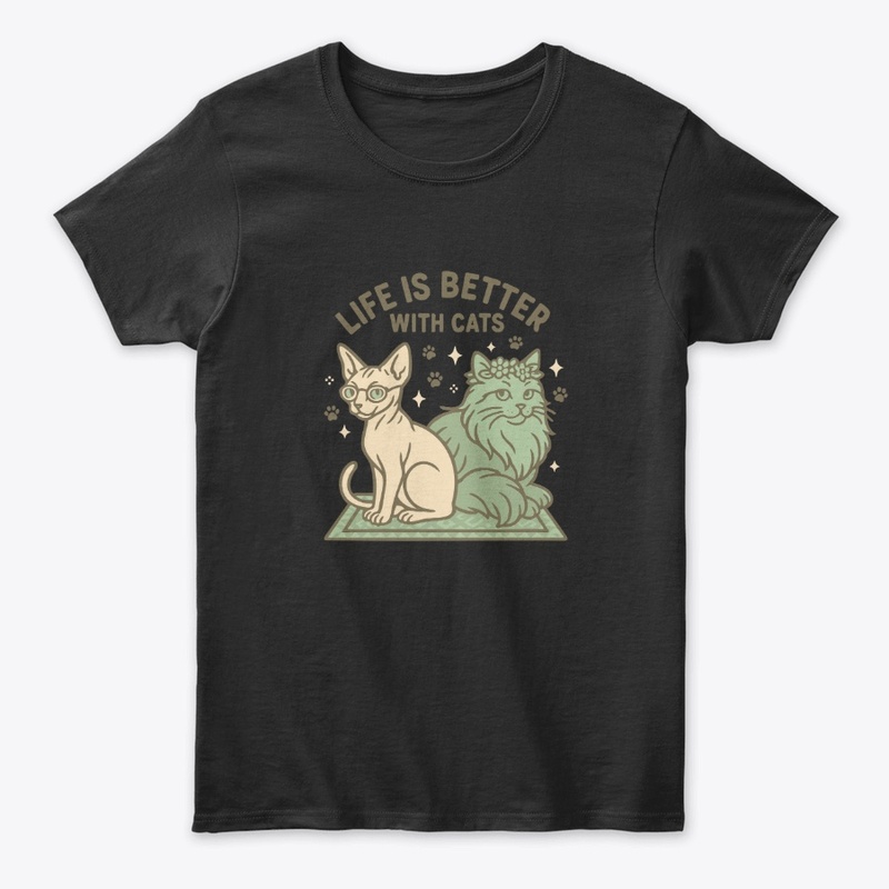 Life Is Better With Cats Duo – Vintage 