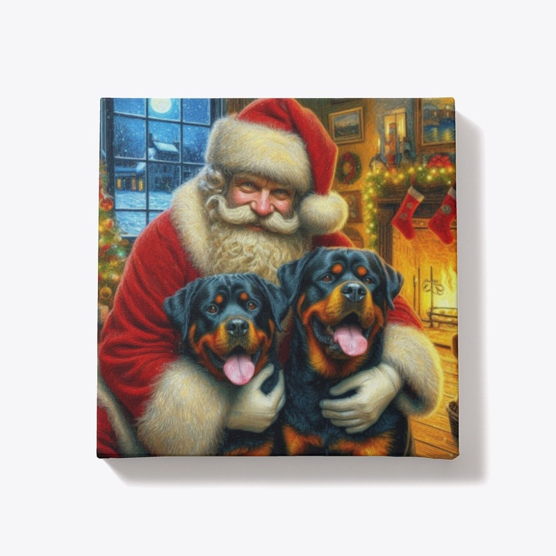 Santa with Rottweilers