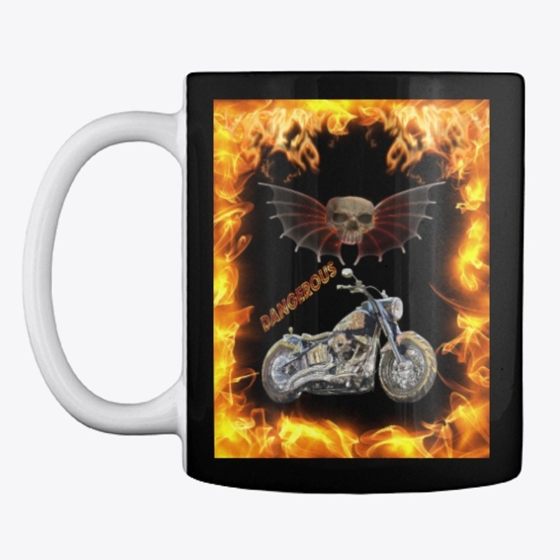 Flame motorcycle mug.