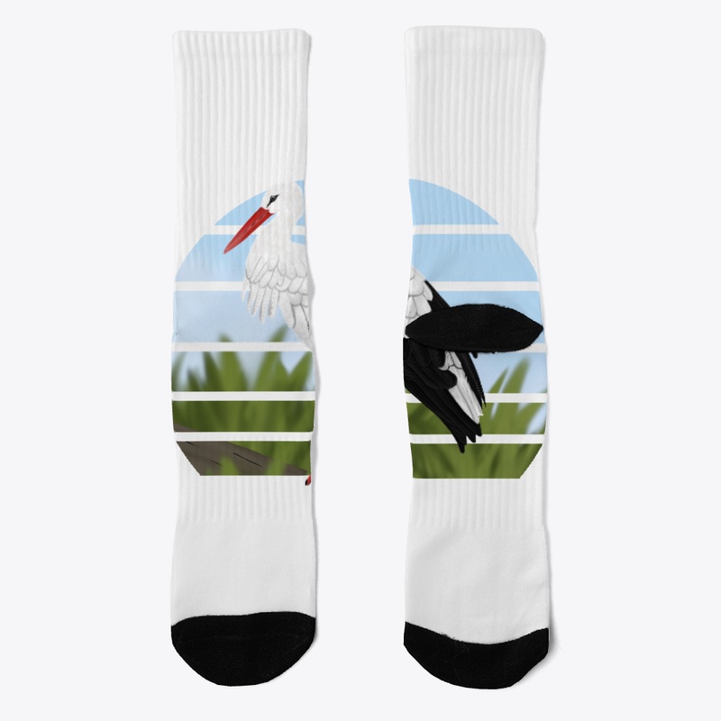 jz.birds Stork Bird Animal Art