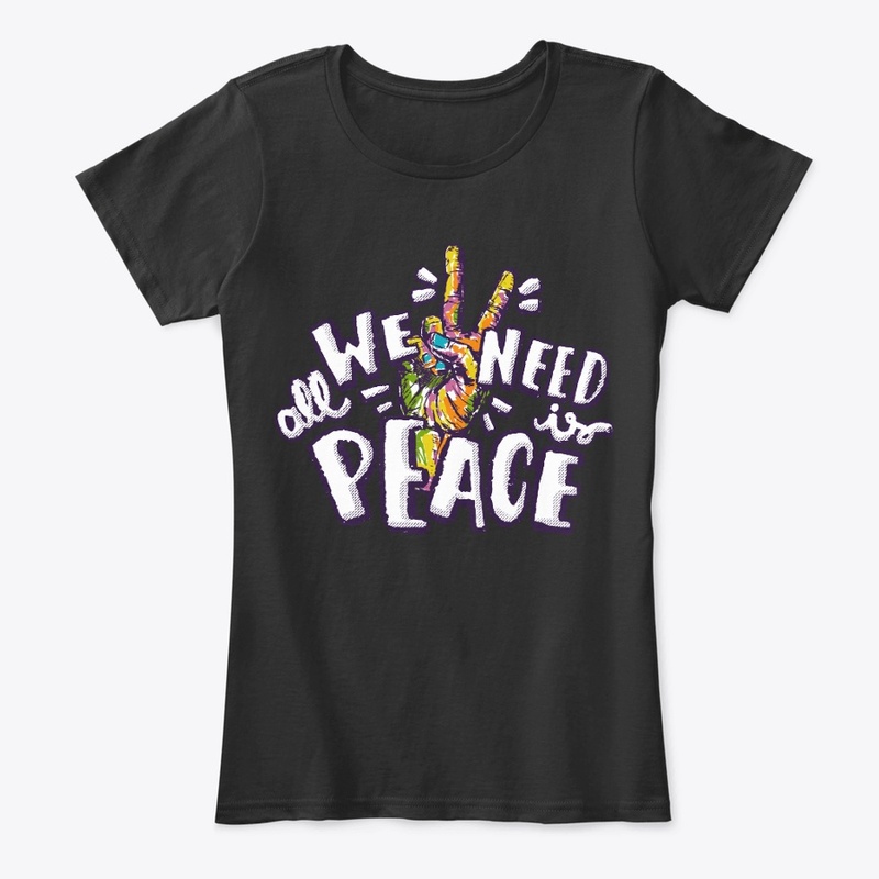 Colorful hand peace sign print t-shirt