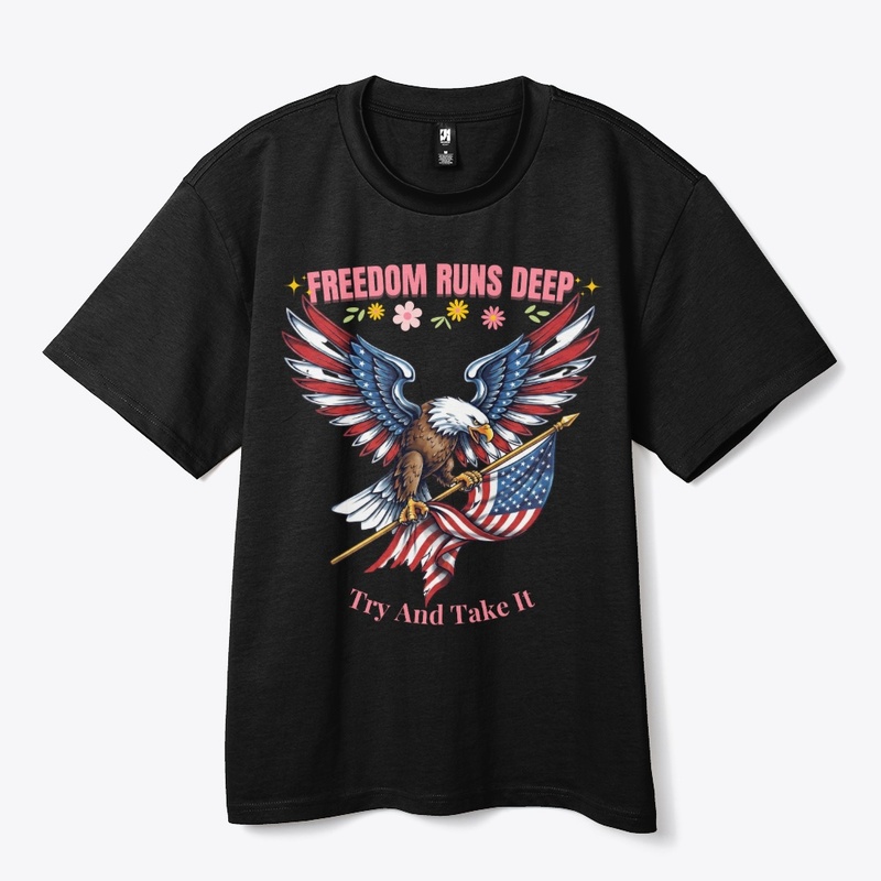 Freedom Runs Deep Vintage Patriotic Tee